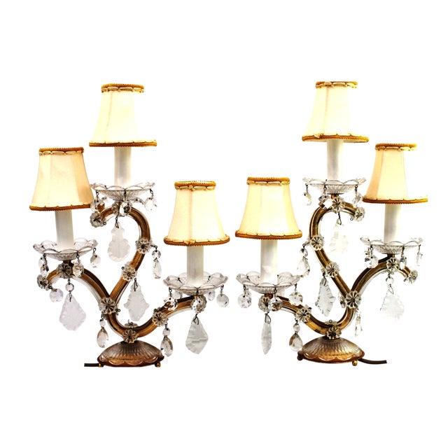 Lead Crystal Table Lamps, Vienna, 1960s, Set of 2 For Sale