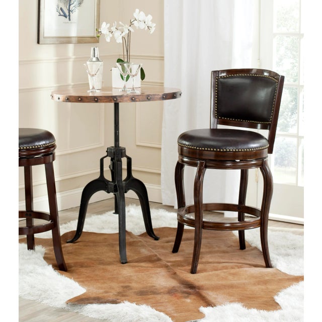 2020s Adele Swivel Barstool in Espresso & Brown For Sale - Image 5 of 6
