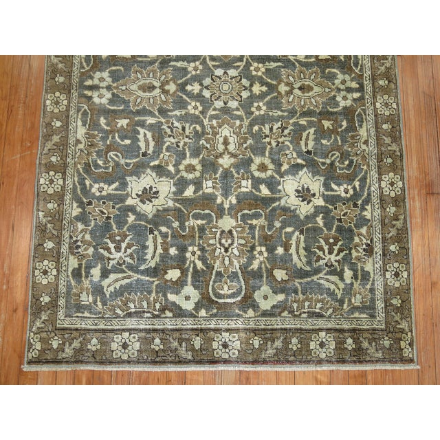 Mediterranean Green Antique Persian Heriz Rug, 4'2'' X 6' For Sale - Image 3 of 7