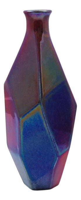 Blue Faceted Vase Bottle