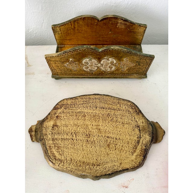 Tuscan Florentine Desk Organizer& Letter Tray Set For Sale - Image 3 of 7