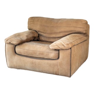 Roche Bobois for Tre Erre S.p.A. Buffalo Camel Leather Club Chair For Sale