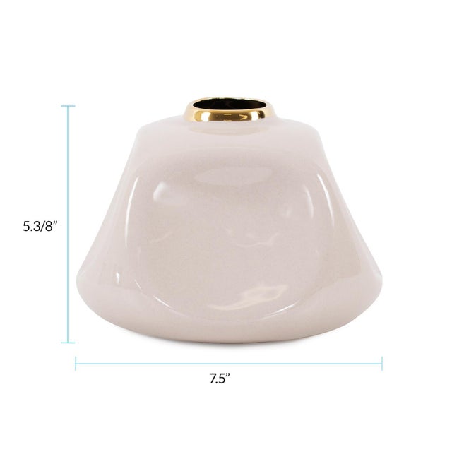 Christana Concaved Ceramic Vase- Medium For Sale - Image 9 of 9