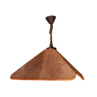 1970s Suede Pendant Light by Burla For Sale