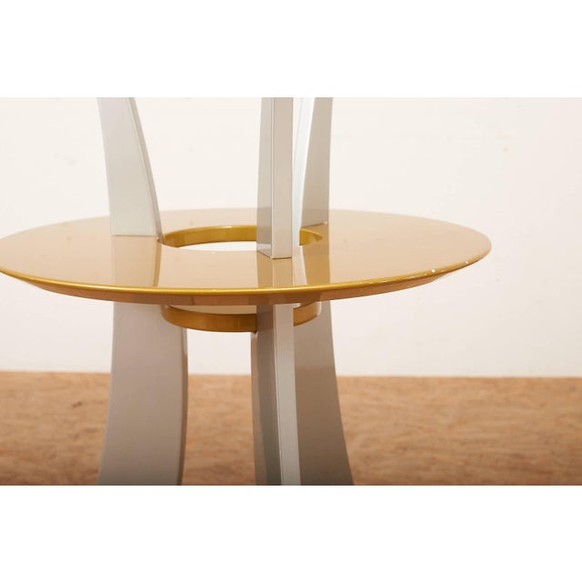 Silver Metallic Orchid Wood Frame Side Table by Massimo Morozzi for Archizoom, 1980s For Sale - Image 6 of 14