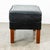 1960s 1960s Mid Century Danish Modern Ottoman Footstool Wood Black Leather Cushion MCM For Sale - Image 5 of 11