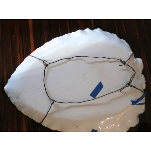 White Extraordinary Large 19th Century Porcelain Heart Shaped Wall Hanging or Centerpiece, Hand-Painted - By G. W. Turner, Tunstall, England For Sale - Image 8 of 11