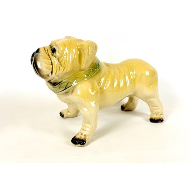 Mid-Century Modern Large Vintage Bulldog Dog Figurine in Porcelain, 1960s For Sale - Image 3 of 10