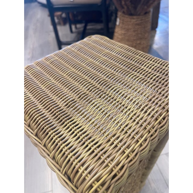 Indoor/Outdoor Wicker Drink Table For Sale In Los Angeles - Image 6 of 6