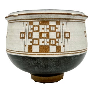 1970s Herbert Cohen Ceramic Jardinière Sgraffito Signed For Sale