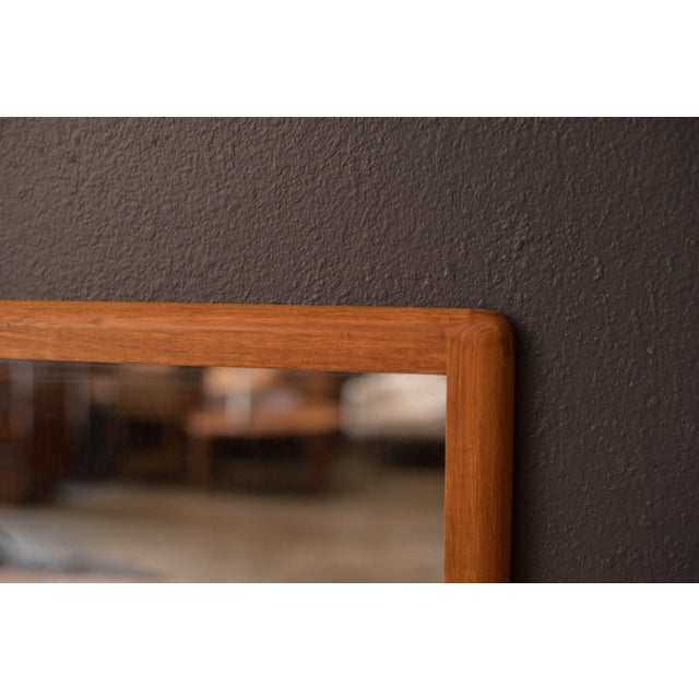 Wood Vintage Sculptural Danish Teak Hanging Wall Mirror by Nordisk Andels-Eksport For Sale - Image 7 of 14