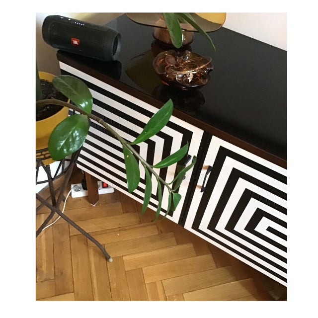 1970s Modular Sideboards with Op Art Motif, 1970s, Set of 2 For Sale - Image 5 of 9