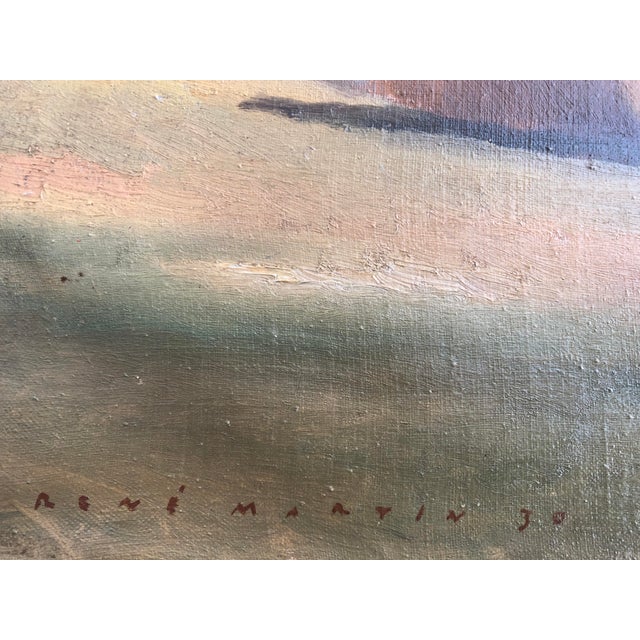 Modern René Martin, Paysage d'automne et vue sur le lac, 1930, Oil on Canvas For Sale - Image 3 of 8