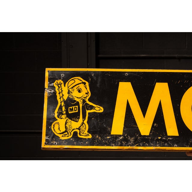 American Vintage Mobile Drill Tin Sign For Sale - Image 3 of 7