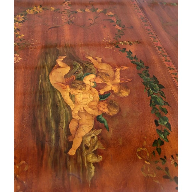 Wood Antique Early 19th Century English Regency Handpainted Pembroke Style Drop Leaf Table For Sale - Image 7 of 11