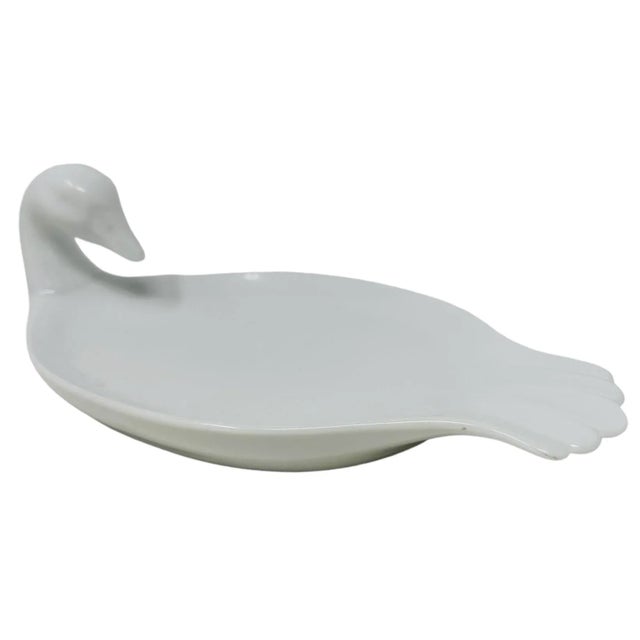 Vintage Limoges White Ceramic Swan Serving Dish Made in France For Sale - Image 11 of 11
