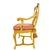 Early 20th Century Early 20th Century Venetian Rococo / Louis Revival Style Yellow Wood Upholstered Accent Side Chairs - A Pair For Sale - Image 5 of 17