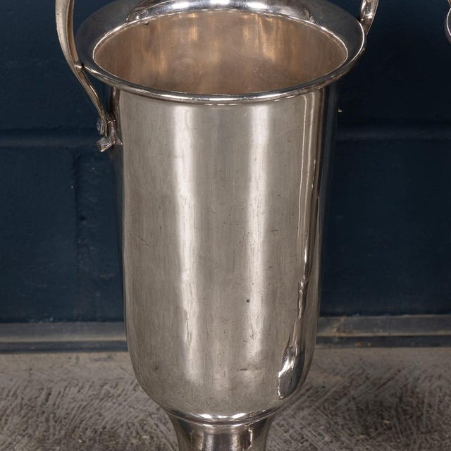 Vintage English Floor Standing Silver Plated Wine Coolers, 1950s, Set of 2 For Sale - Image 7 of 14