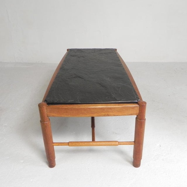 Vintage Oak Coffee Table with Slate Top in Oak Frame, 1960s For Sale - Image 13 of 18