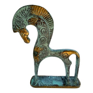 1980s Celestial Meet the Sea Ancient Greek Horse Sculpture For Sale