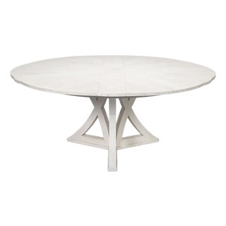 Transitional Round Dining Table, Large - White Oak For Sale