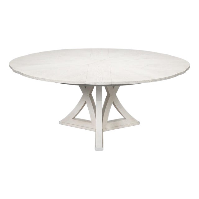 Transitional Round Dining Table, Large - White Oak For Sale