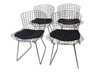 Chrome-Plated Side Chairs by Harry Bertoia for Knoll, 1970s, Set of 4