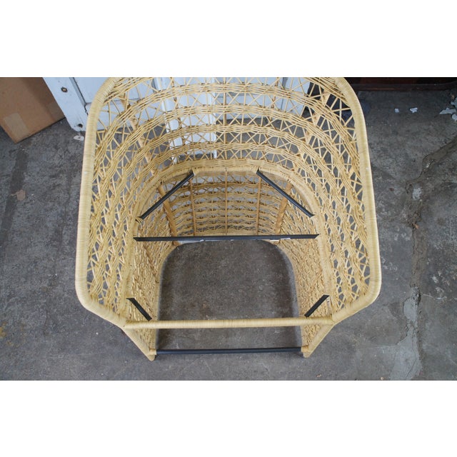 3 Gabby Libby Natural Rattan Boho Chic Modern Counter Height Bar Stools For Sale - Image 9 of 13