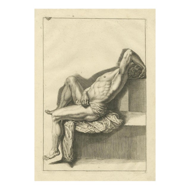 After De Lairesse, Academic Male Figure Study, 1745, Paper For Sale