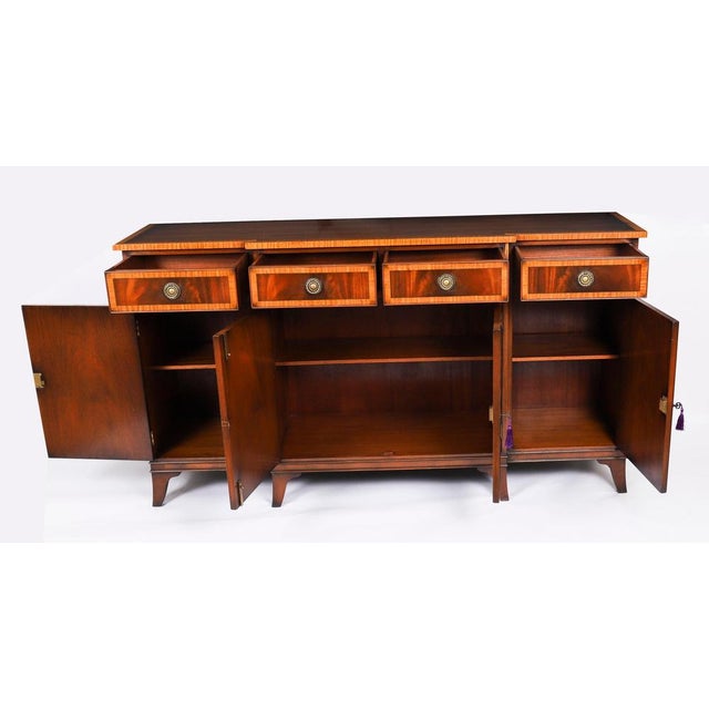 Wood Vintage Flame Mahogany Sideboards from Harrods, Late 20th Century, Set of 2 For Sale - Image 7 of 18