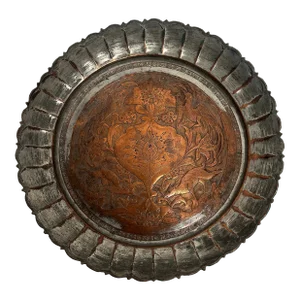 Early 20th Century Copper Glazed Embossed Animal Plate