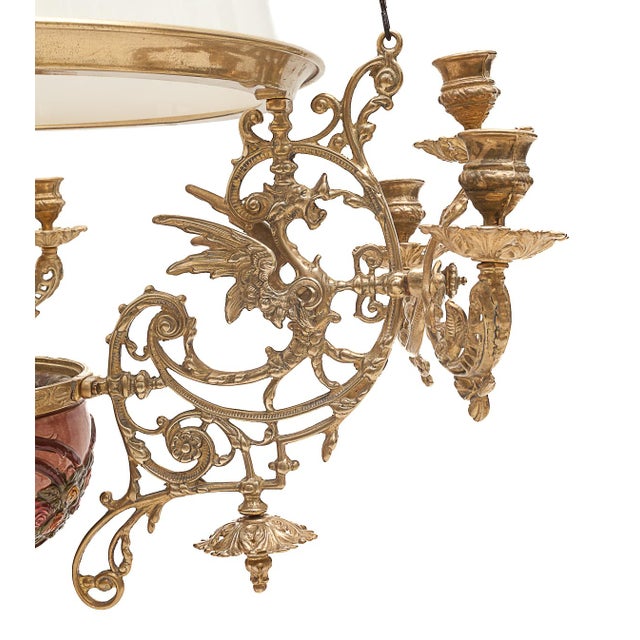 Antique Electrified Chandelier for Candles For Sale - Image 10 of 14