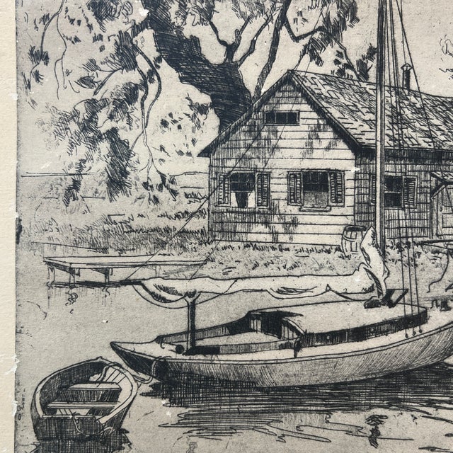 Early 20th Century Etching by Lionel Barrymore “Point Pleasant” For Sale In San Diego - Image 6 of 12