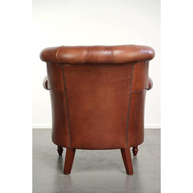 Chesterfield Club Chair in Cowhide Leather For Sale - Image 4 of 13