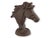Power meets poise in this cast iron horse head sculpture, finished in its original rich brown paint. The finely modeled...