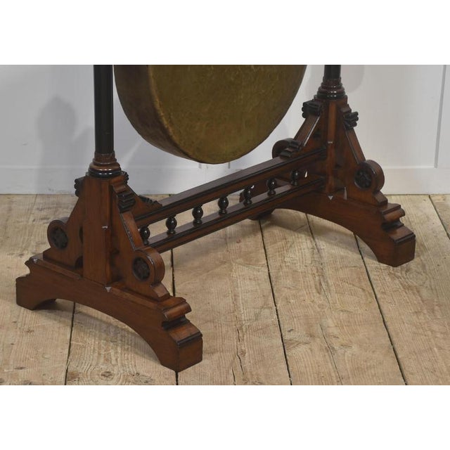 Metal Monumental Gothic Revival Walnut Dinner Gong For Sale - Image 7 of 11