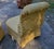 Textile Pair Scroll-Back Slipper Chairs in Yellow Floral Damask Brocade, Pair For Sale - Image 7 of 8