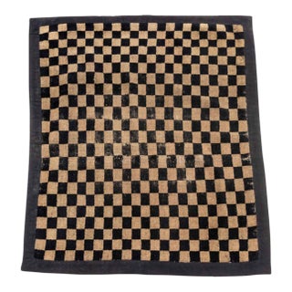 Tibetan Black and Tan Checkered Rug, 3' 5" X 2' 8" For Sale