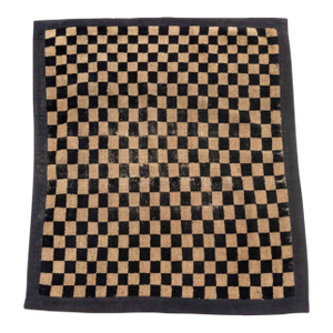 Tibetan Black and Tan Checkered Rug, 3' 5" X 2' 8"