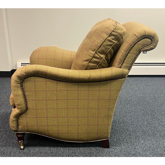 Stanford Furniture “Watson” English Rolled Arm Lounge Chair For Sale - Image 4 of 10