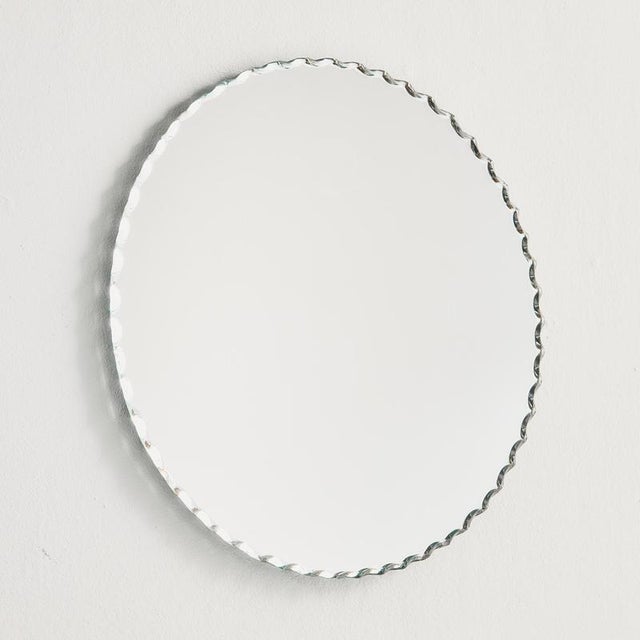 Silver Vintage Round Wall Mirror, 1970s For Sale - Image 8 of 8