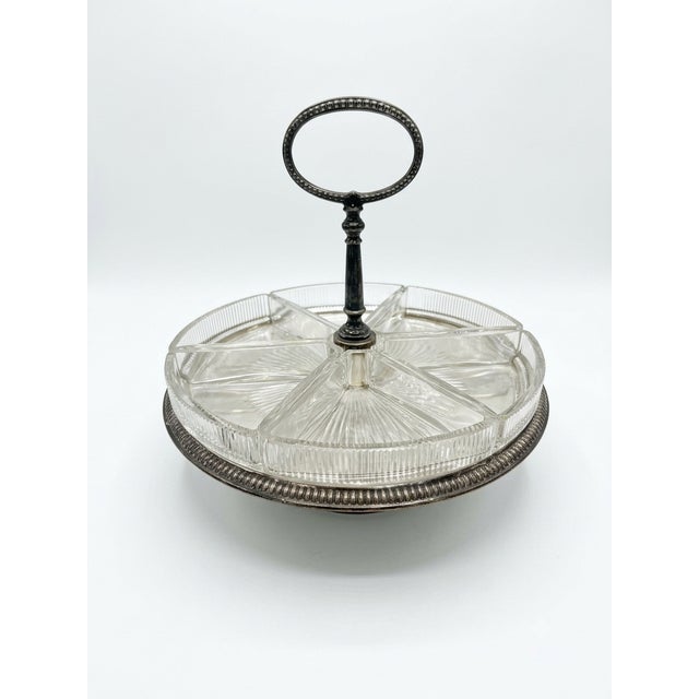 Vintage Glass Serving Tray with Silvered Handle, 1980s For Sale - Image 6 of 6