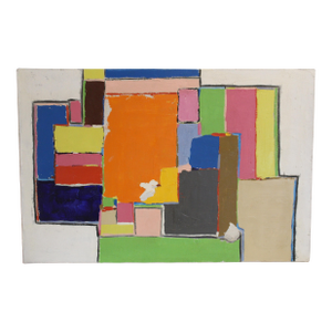 Abstract Oil on Canvas Painting by Frederick Faviano 1977