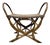 Vintage Woven Rattan & Bamboo Stool With Sculptural Loop Base For Sale