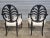 Late 20th Century Pair of Karges Hepplewhite Plum Arm Chairs Ebonized, Carved Hand Painted Leather Fabric For Sale - Image 11 of 12