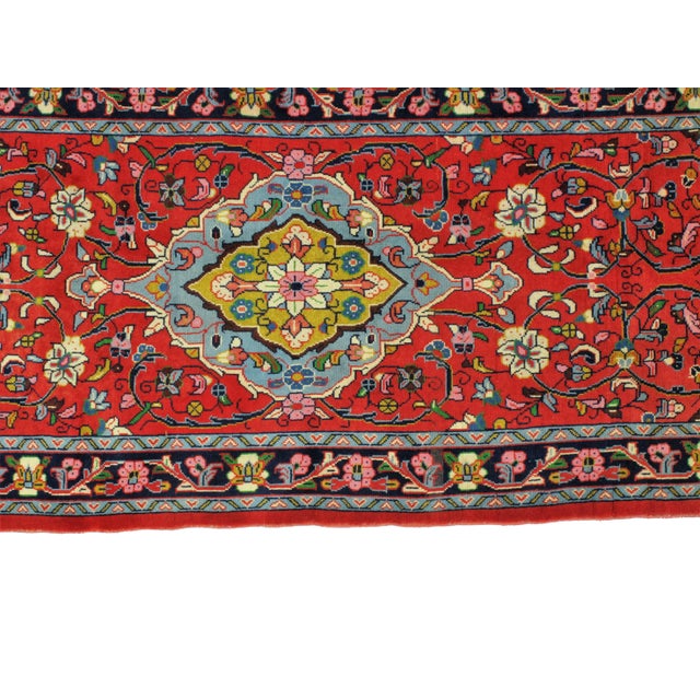 1970s Vintage Persian Sarouk Runner - 3′4″ × 10′3″ For Sale In New York - Image 6 of 8