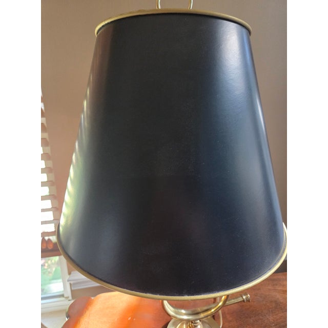 Vintage Brass Horn-Shaped Lamp Table Lamp For Sale - Image 12 of 13