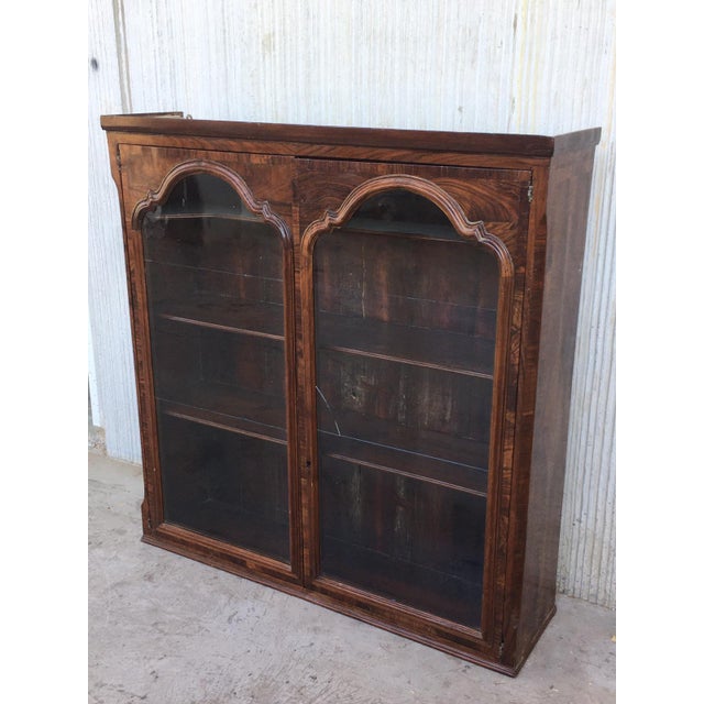 French Provincial Plantation Style Walnut Vitrine, Bookcase, 19th Century For Sale - Image 17 of 18