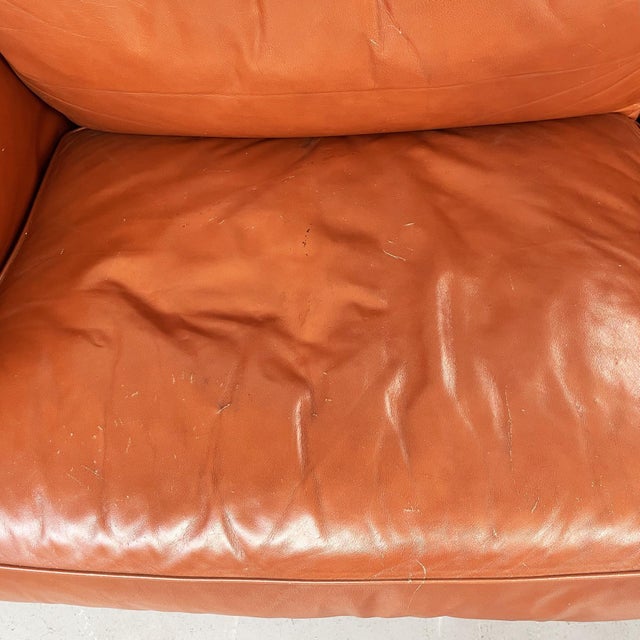 Brown Modern Italian Brown Leather Sofa Twice by Cerri for Poltrona Frau, 1980s For Sale - Image 8 of 18