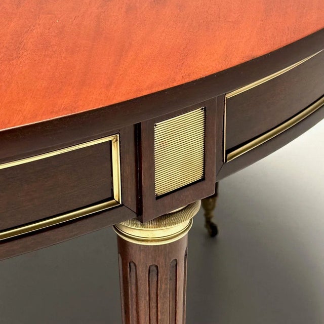 Maison Jansen Style, French Louis Xvi, Dining Table, Circular, Mahogany, Bronze For Sale - Image 10 of 12